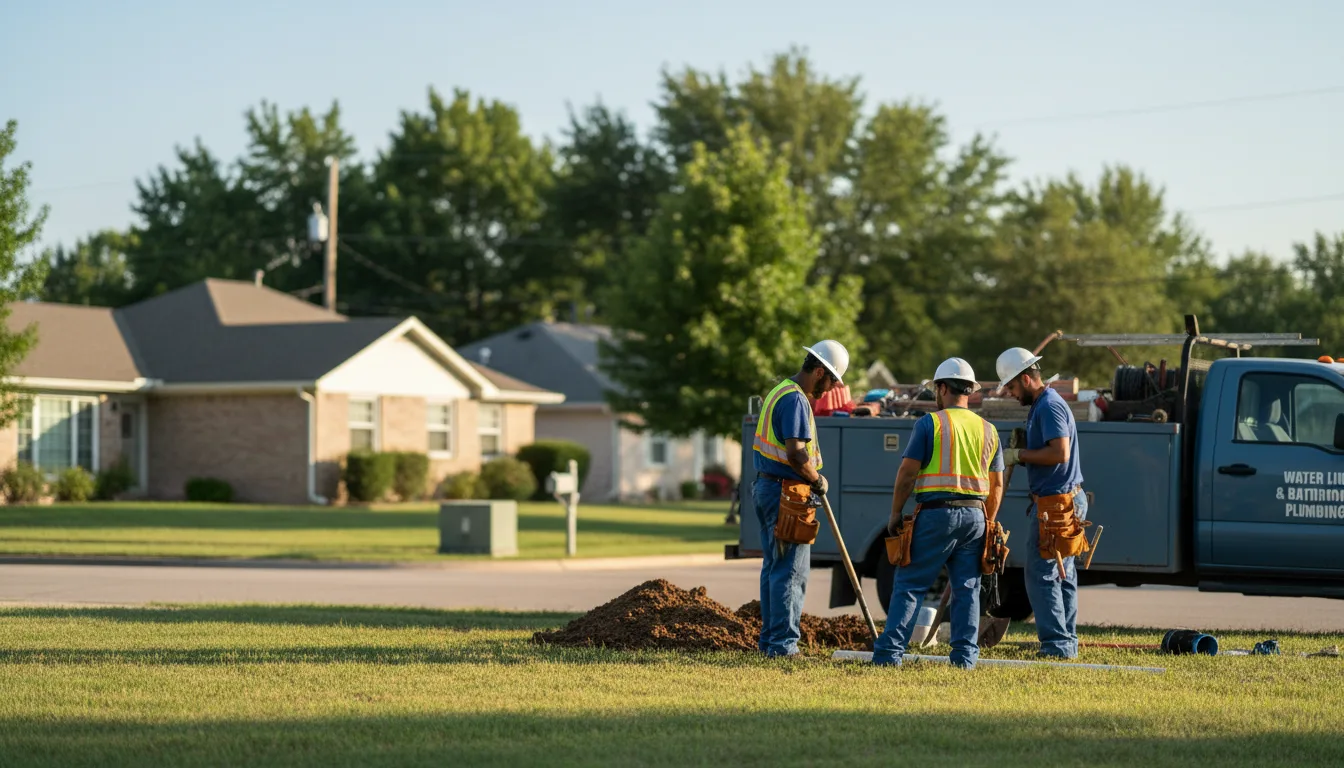 Residential water line and bathroom plumbing service in Conroy, IA